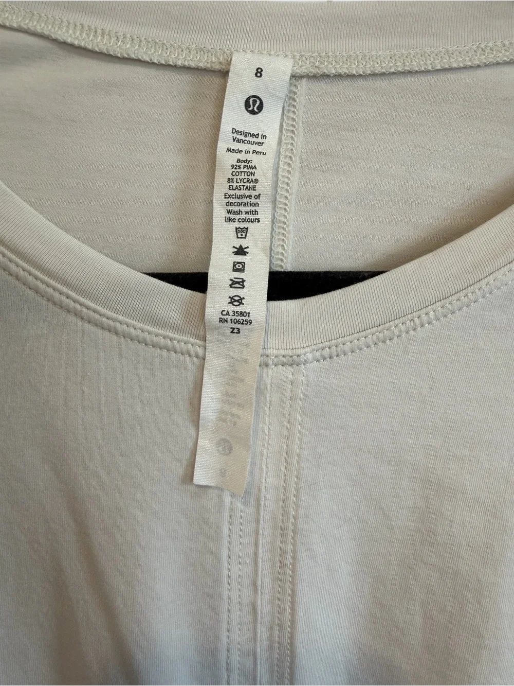 LuLuLemon All Sport Tie Front Shirt size 8 Ivory Cream Off White